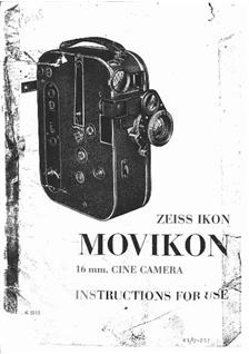 Zeiss Ikon Movikon 16 manual. Camera Instructions.